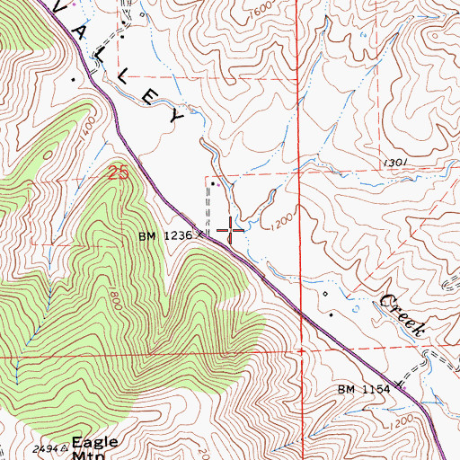 Topographic Map of Cholla Creek, CA
