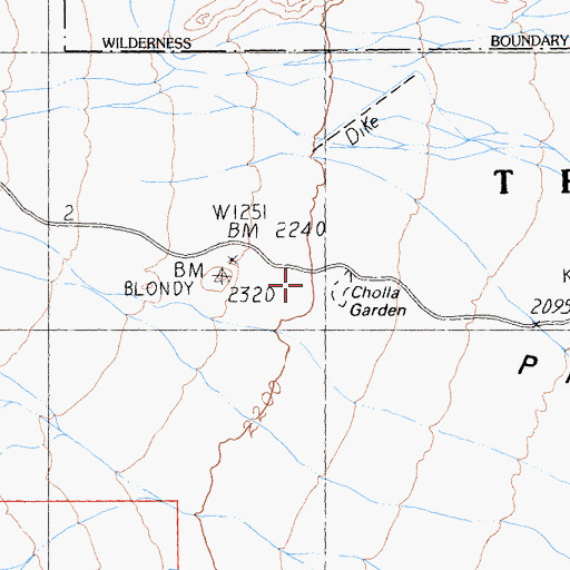 Topographic Map of Cholla Garden Nature Trail, CA