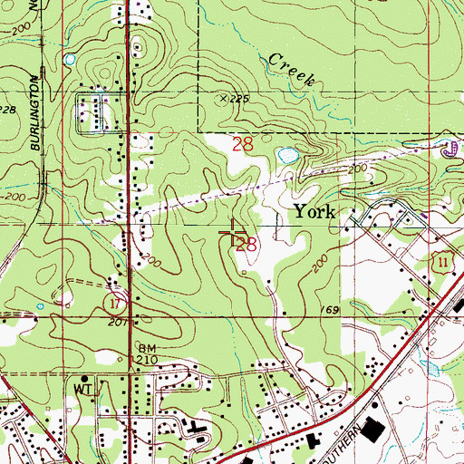Topographic Map of City of York, AL
