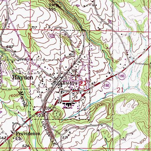 Topographic Map of Town of Hayden, AL