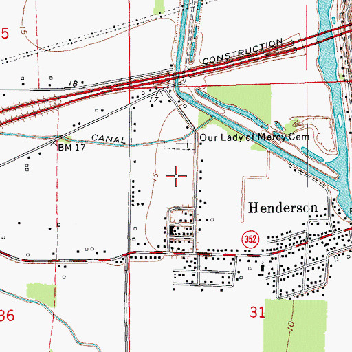 Topographic Map of Town of Henderson, LA