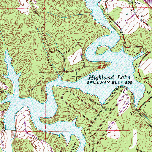 Topographic Map of Town of Highland Lake, AL