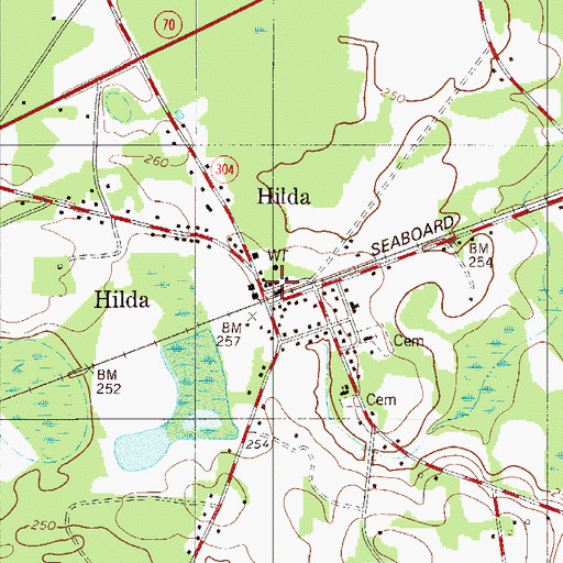 Topographic Map of Town of Hilda, SC