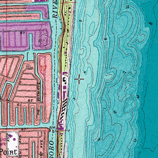 Topographic Map of Town of Hillsboro Beach, FL