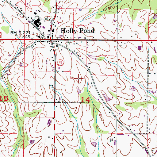 Topographic Map of Town of Holly Pond, AL