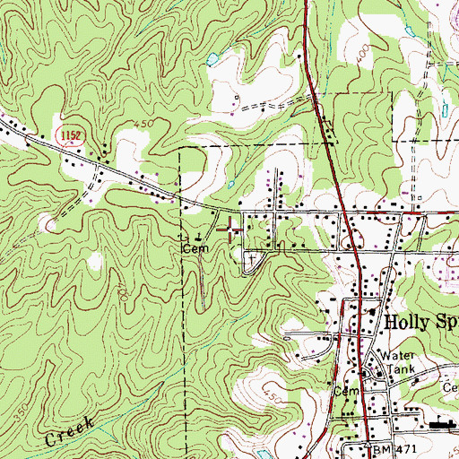 Topographic Map of Town of Holly Springs, NC