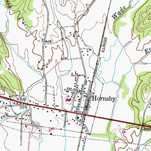 Topographic Map of Town of Hornsby, TN