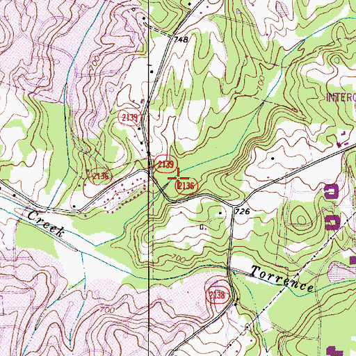 Topographic Map of Town of Huntersville, NC
