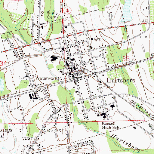 Topographic Map of Town of Hurtsboro, AL