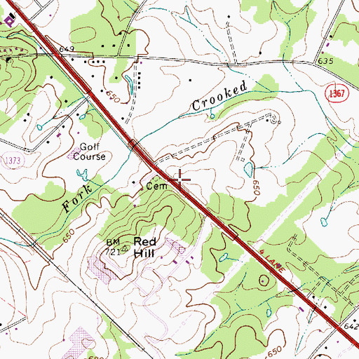 Topographic Map of Town of Indian Trail, NC