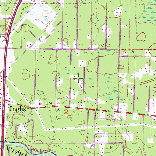 Topographic Map of Town of Inglis, FL