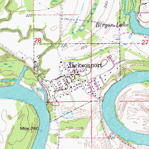 Topographic Map of Town of Jacksonport, AR