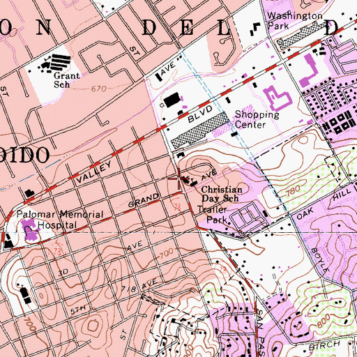 Topographic Map of Christian Day School, CA