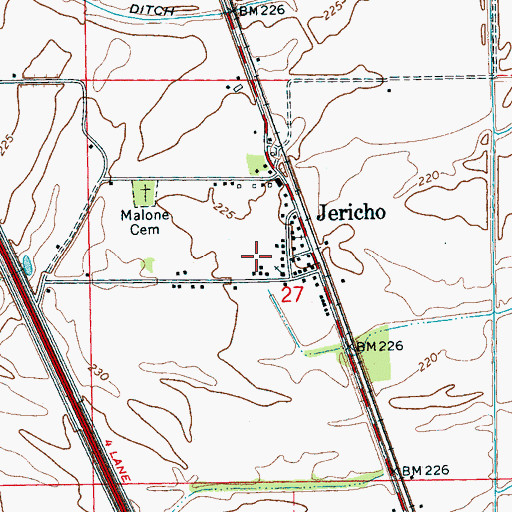 Topographic Map of Town of Jericho, AR