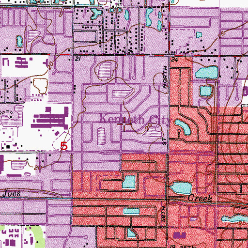 Topographic Map of Town of Kenneth City, FL