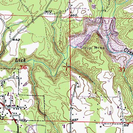Topographic Map of City of Kimberly, AL