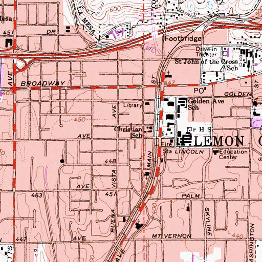 Topographic Map of Christian School, CA