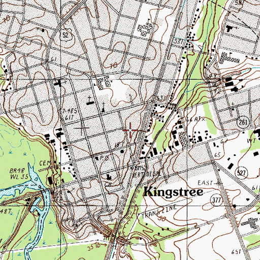 Topographic Map of Town of Kingstree, SC