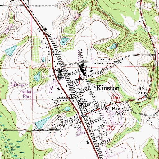 Topographic Map of Town of Kinston, AL