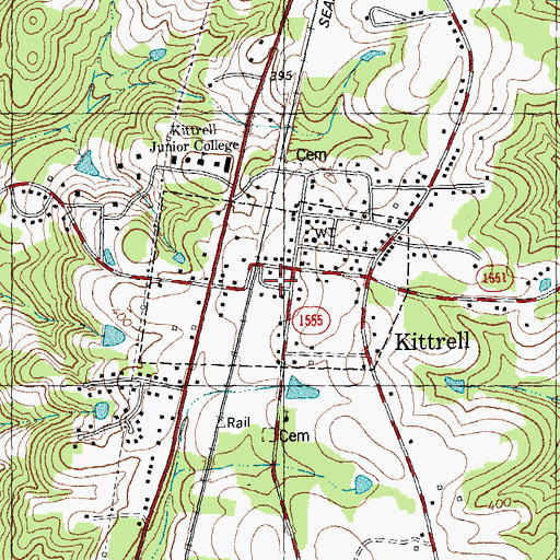 Topographic Map of Town of Kittrell, NC