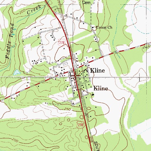Topographic Map of Town of Kline, SC