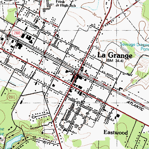Topographic Map of Town of La Grange, NC