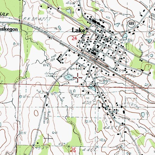 Topographic Map of Town of Lake, MS