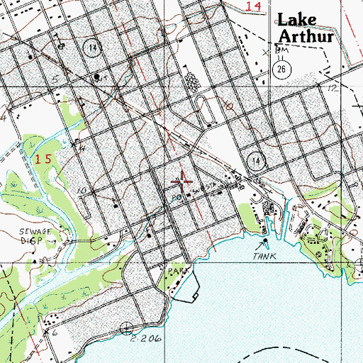 Topographic Map of Town of Lake Arthur, LA