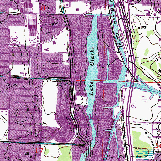 Topographic Map of Town of Lake Clarke Shores, FL