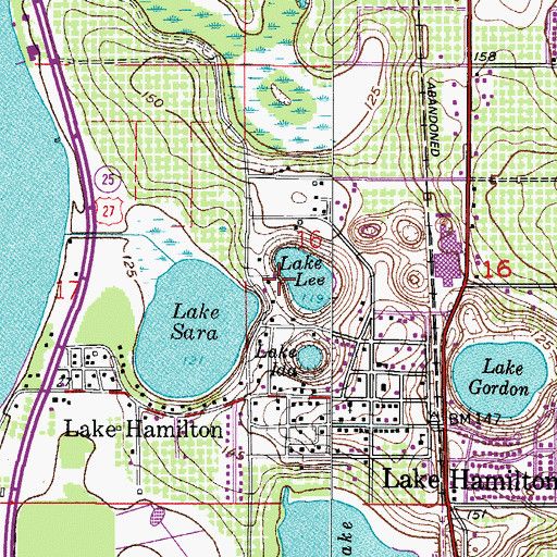 Topographic Map of Town of Lake Hamilton, FL