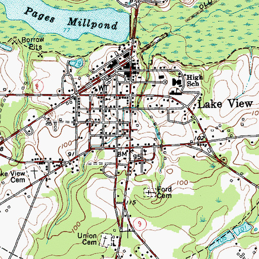 Topographic Map of Town of Lake View, SC