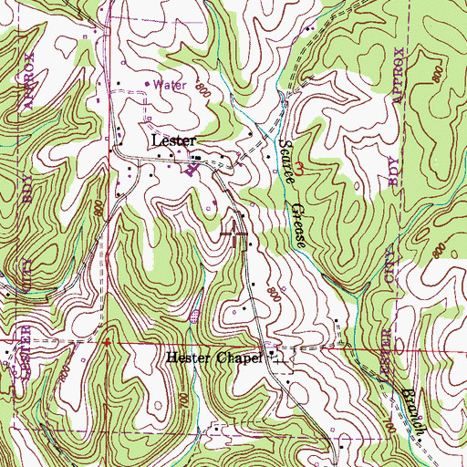 Topographic Map of Town of Lester, AL