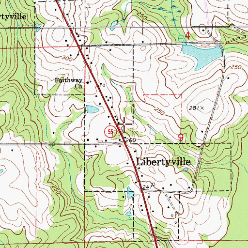 Topographic Map of Town of Libertyville, AL