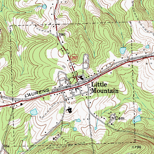 Topographic Map of Town of Little Mountain, SC
