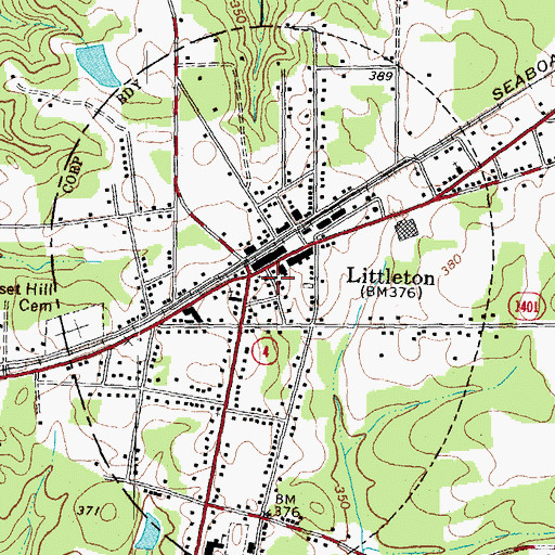 Topographic Map of Town of Littleton, NC