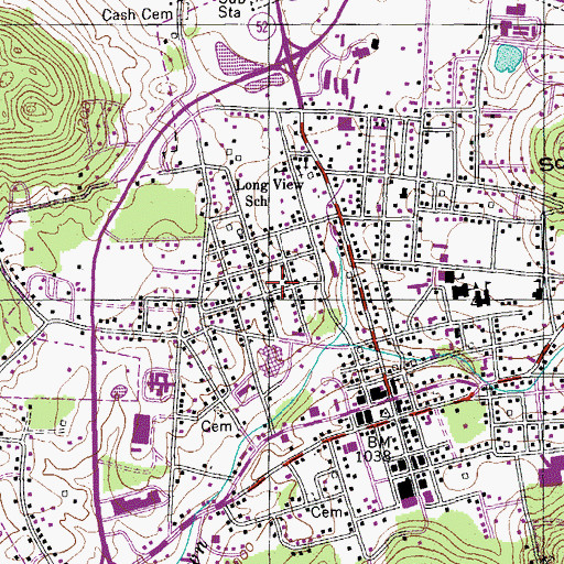 Topographic Map of Town of Livingston, TN