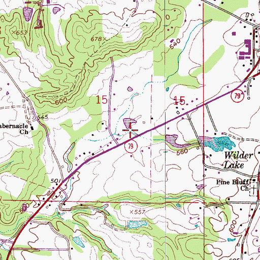 Topographic Map of Town of Locust Fork, AL