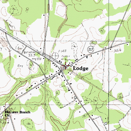 Topographic Map of Town of Lodge, SC