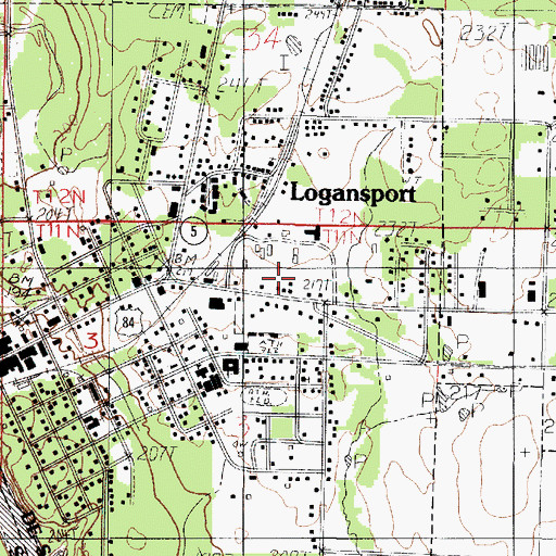 Topographic Map of Town of Logansport, LA
