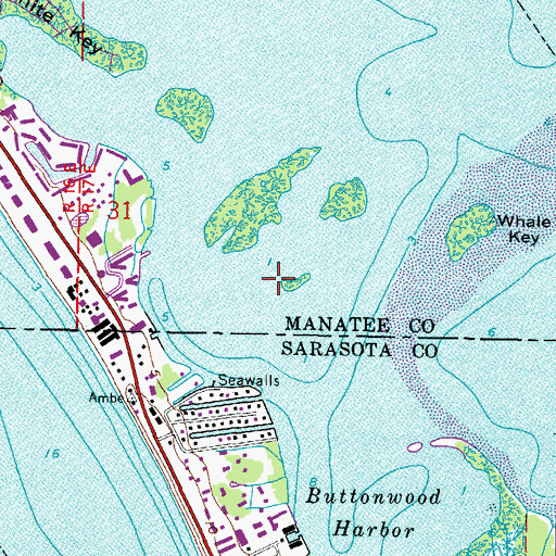Topographic Map of Town of Longboat Key, FL