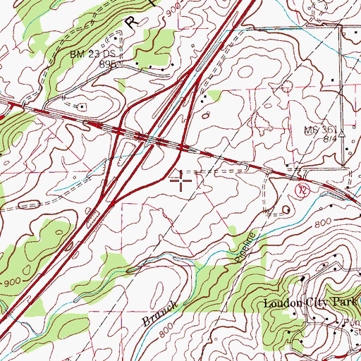 Topographic Map of Town of Loudon, TN