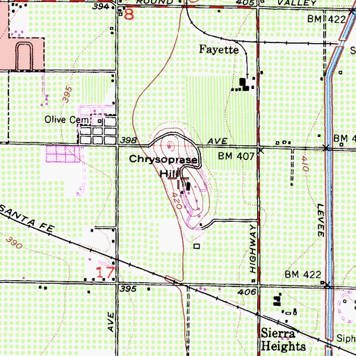 Topographic Map of Chrysoprase Hill, CA