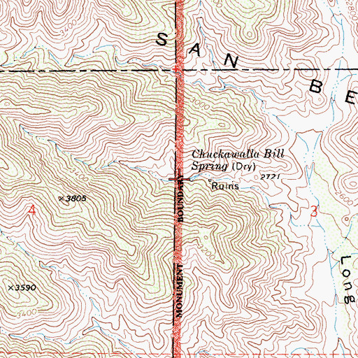 Topographic Map of Chuckawalla Bill Spring, CA