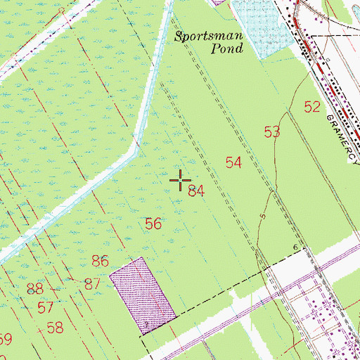 Topographic Map of Town of Lutcher, LA