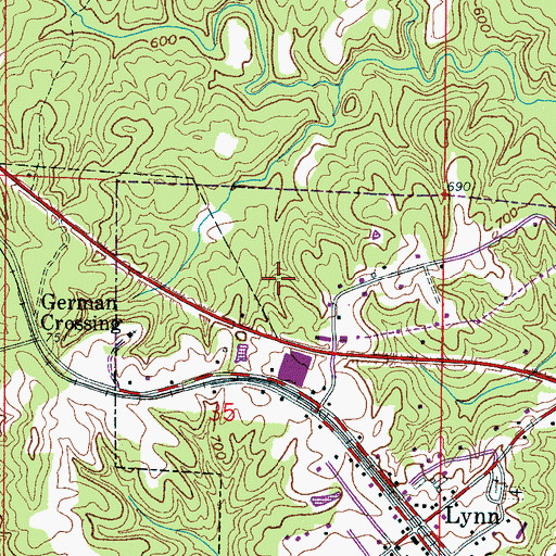 Topographic Map of Town of Lynn, AL