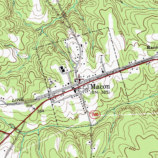 Topographic Map of Town of Macon, NC