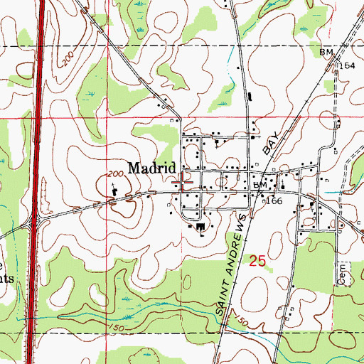 Topographic Map of Town of Madrid, AL