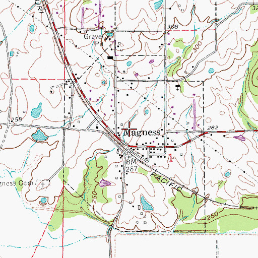 Topographic Map of Town of Magness, AR