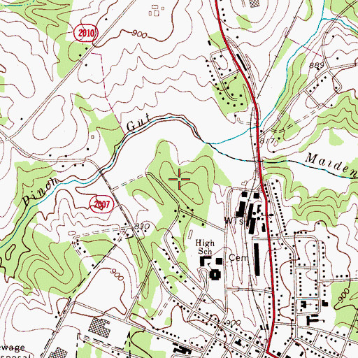 Topographic Map of Town of Maiden, NC