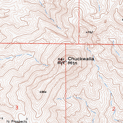 Topographic Map of Chuckwalla Mountain, CA